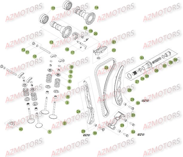 Cylindre   Culasse   Distribution [2] BETA Pièces Beta RR 4T 498 Enduro - 2013